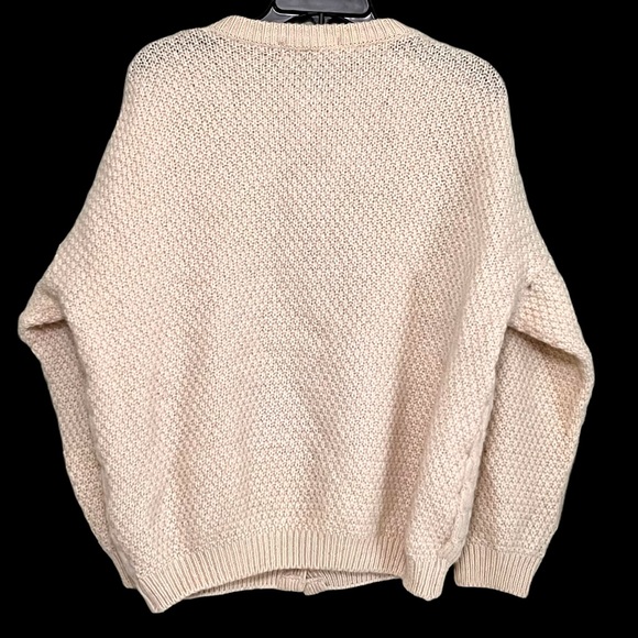 Vintage Highland Home Industries Wool Cardigan Button Up Ivory Sweater - Picture 3 of 7